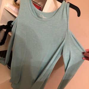 Hollister off the shoulder light blue top